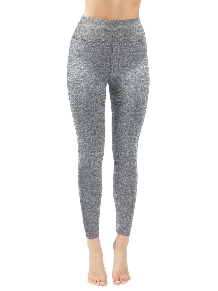 Damen Figurformende High‑Waist Leggings aus meliertem Power‑Stretch mit breitem Komfortbund Drune