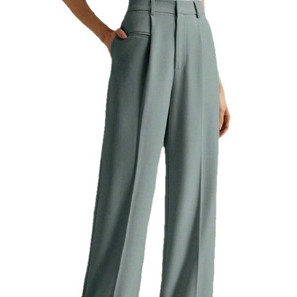 Damen Weite und elegante Anzughose mit hohen Bund Drune