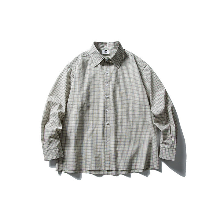 Unisex Boxy-Hemd mit feinem Karo, Kentkragen und entspanntem Oversize-Schnitt Drune