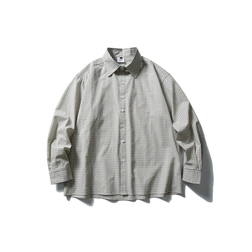 Unisex Boxy-Hemd mit feinem Karo, Kentkragen und entspanntem Oversize-Schnitt Drune