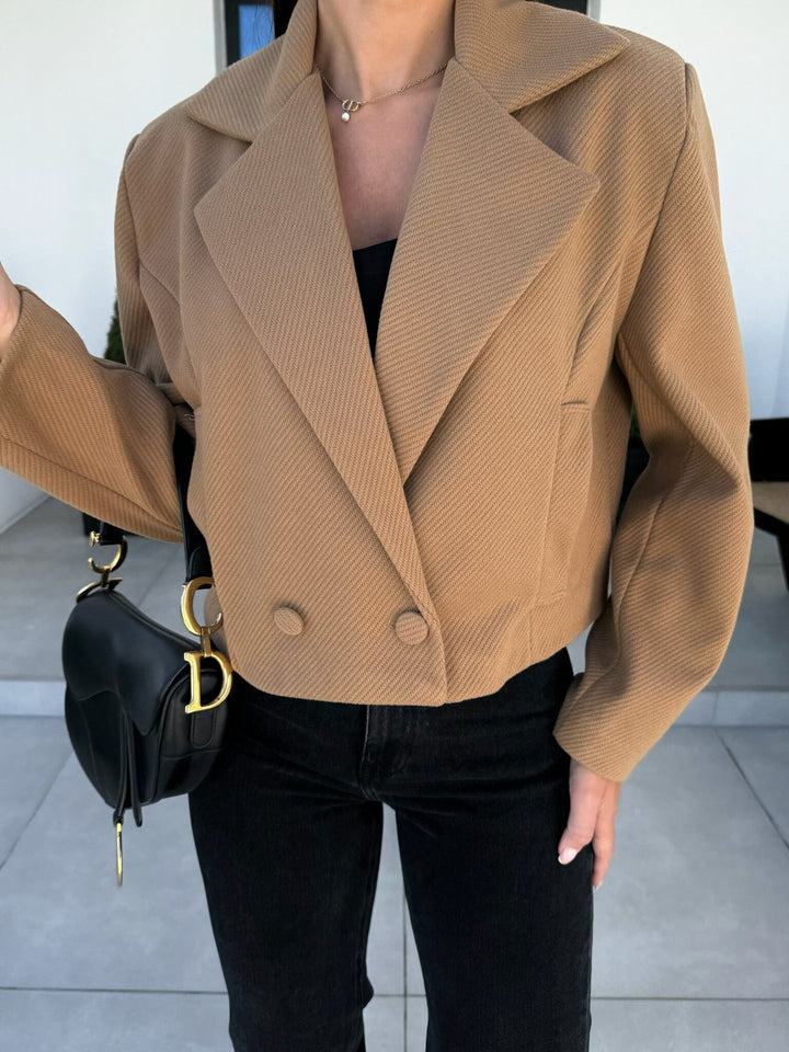 Damen Modischer Oversized-Blazer im klassischen Streifenmuster Drune