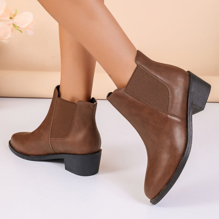 Damen Chelsea-Stiefeletten aus veganem Leder mit elastischen Seiteneinsätzen Drune