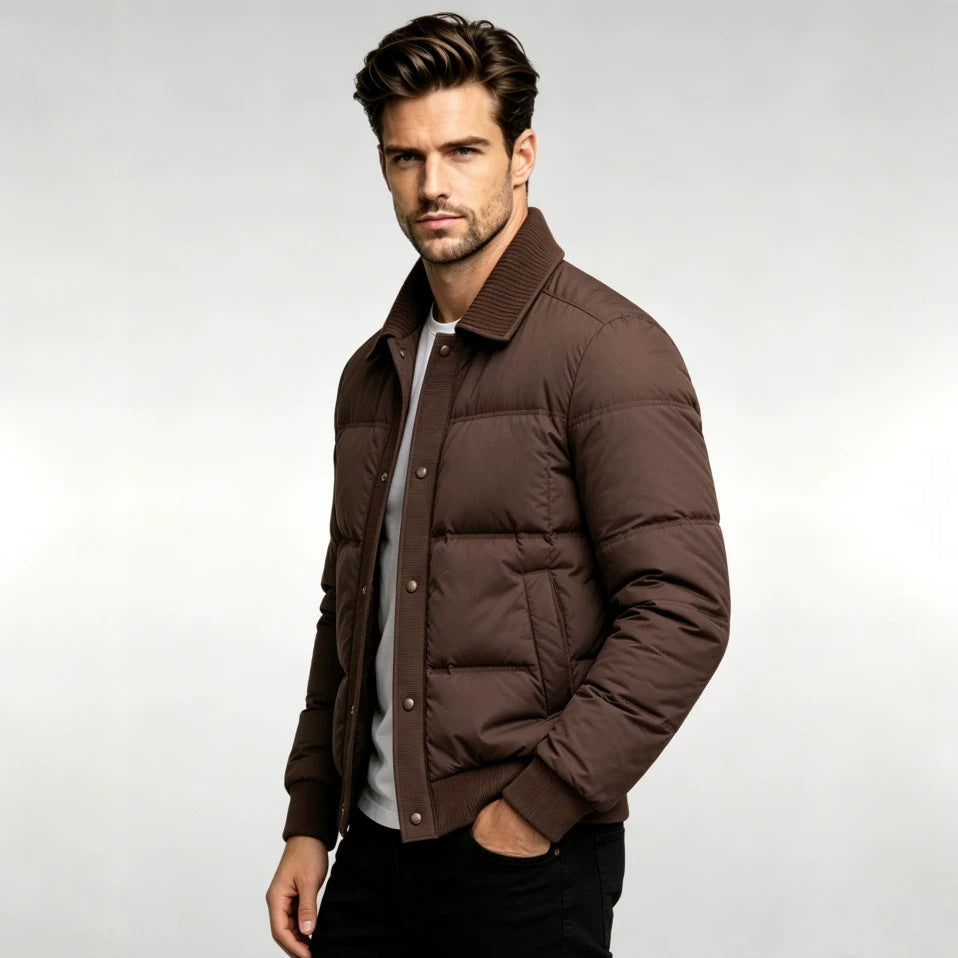 Herren Modische Steppjacke mit hohem Kragen