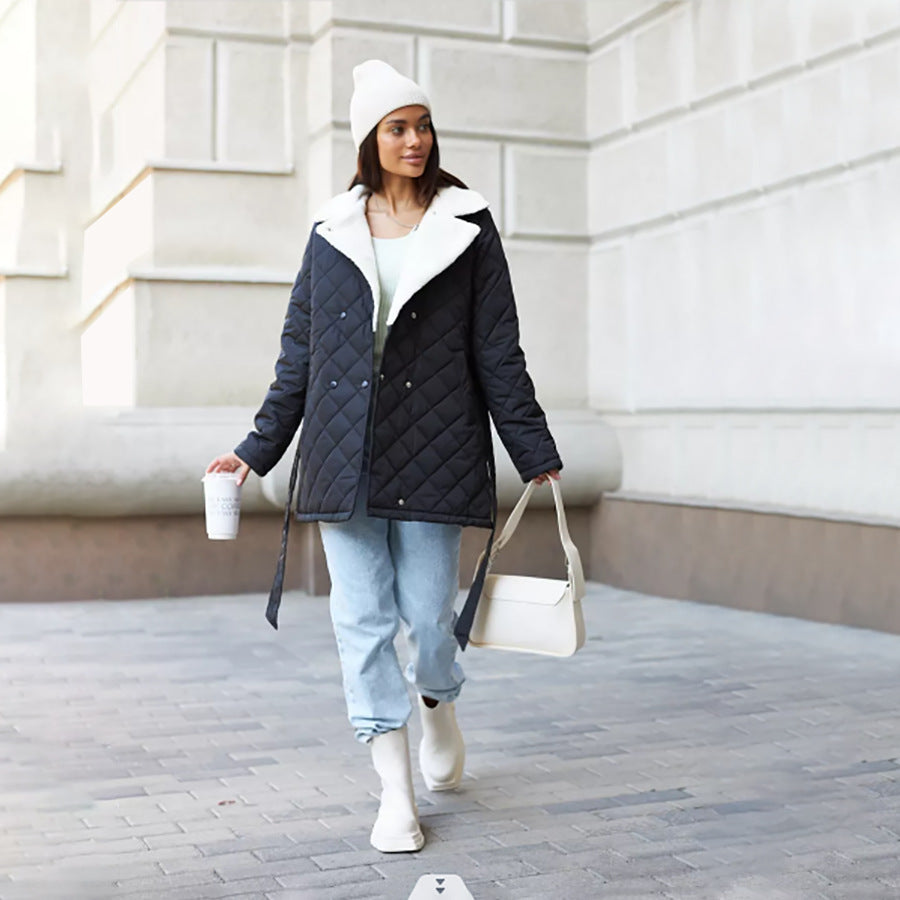 Damen gesteppte Wolljacke Drune