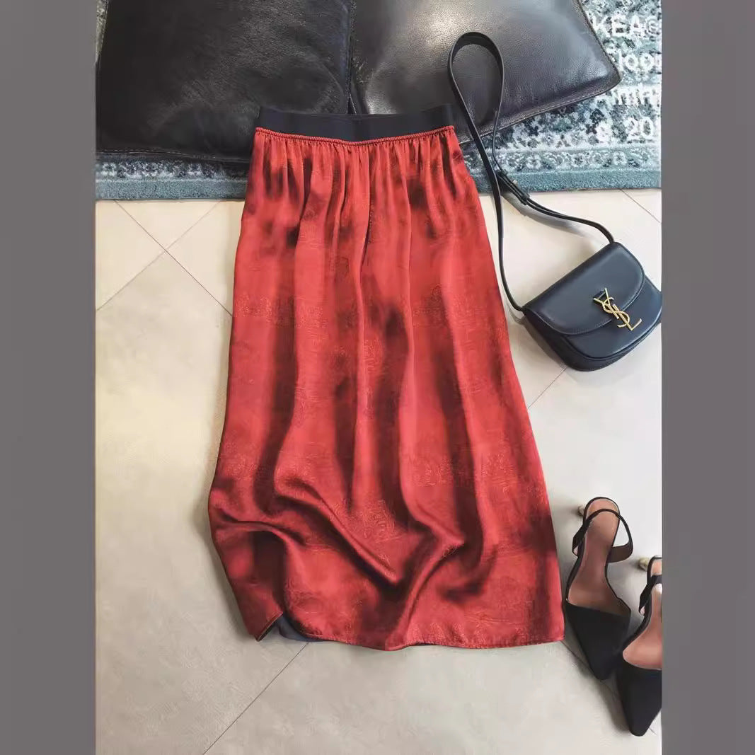 Damen Eleganter Midirock mit schwingendem Saum Drune