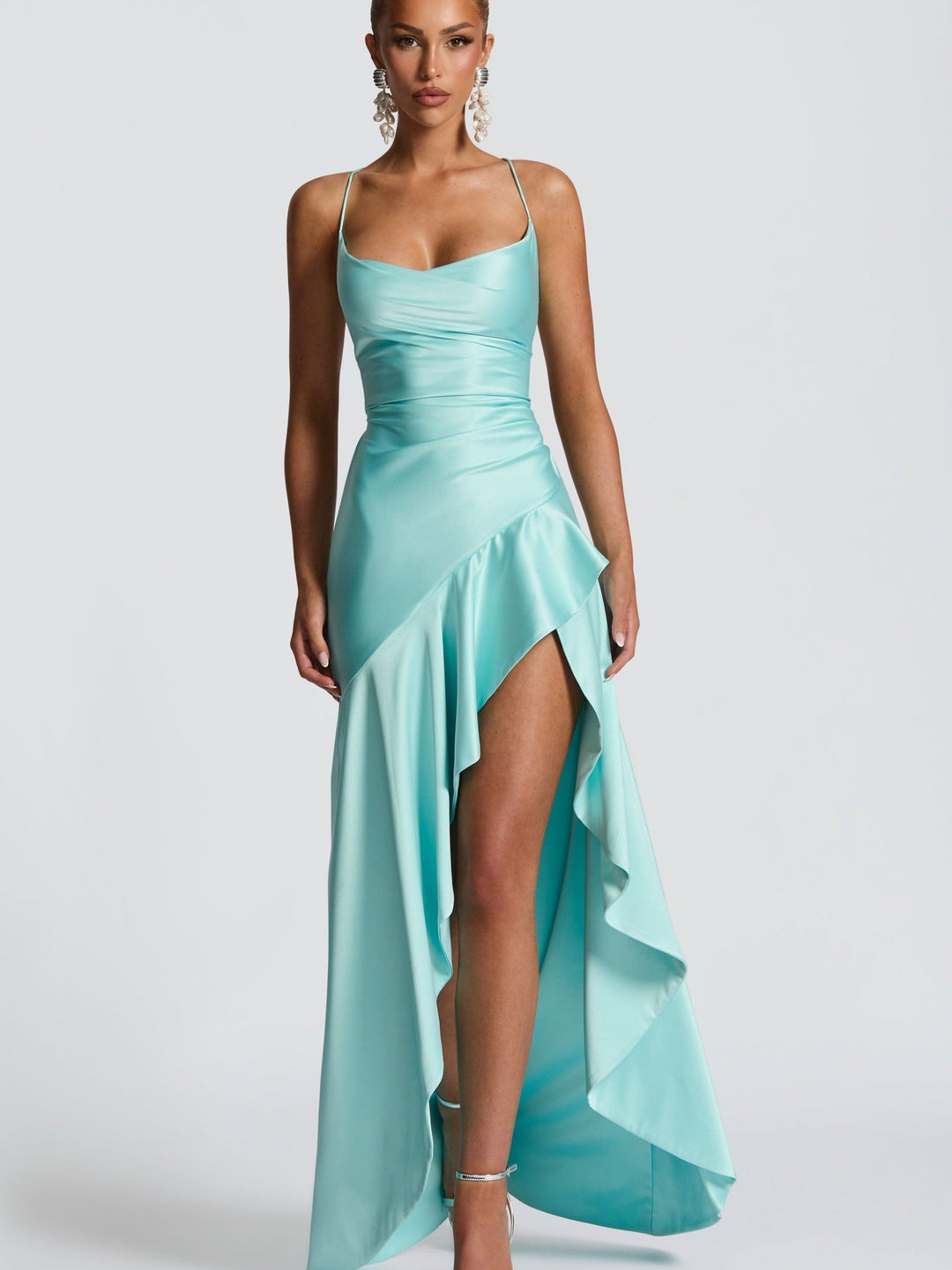 Damen Satin Abendkleid Drune