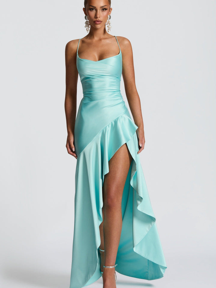 Damen Satin Abendkleid Drune