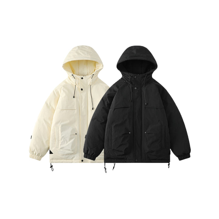 Damen Gepolsterter Parka mit Kapuze und Utility-Taschen Drune
