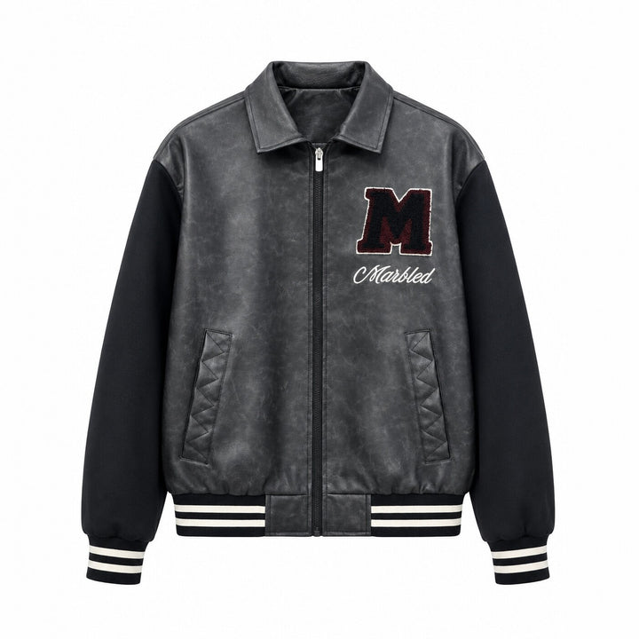 Herren Modische Bomberjacke mit Stickdetails Drune