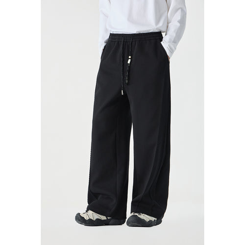 Damen Weite High‑Waist Jogginghose mit Ziernähten und Kordelzug Drune