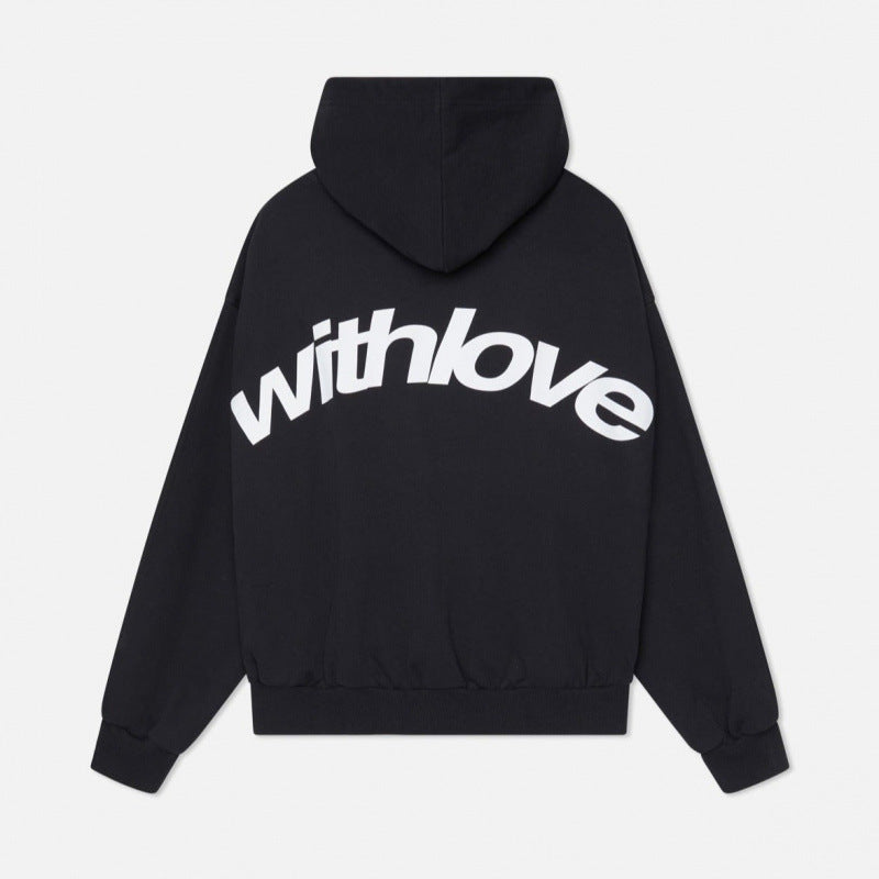 Unisex nan Oversized Kapuzenpullover mit großem Rückenprint und weichem Fleece Innen Drune