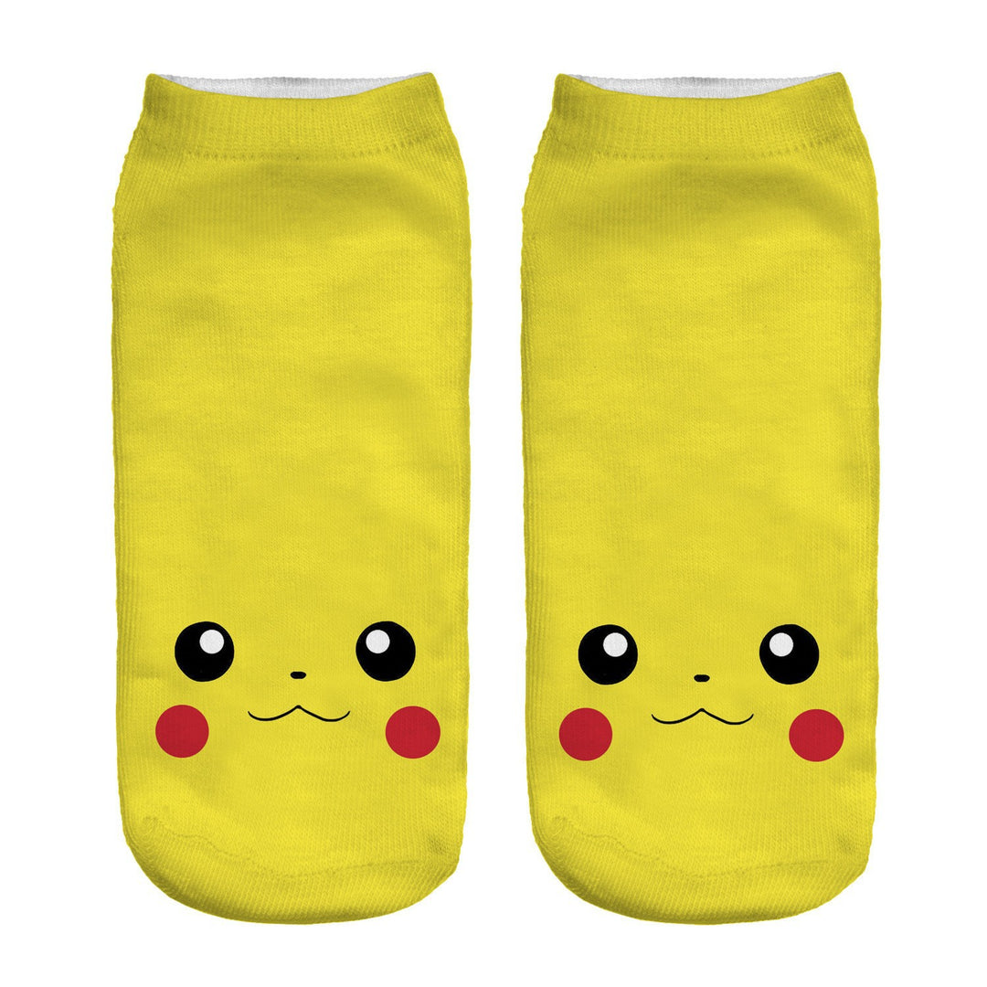 Unisex Niedrige Ankle-Socken mit Cartoon-Monster-Gesicht und weichem Baumwollmix Drune
