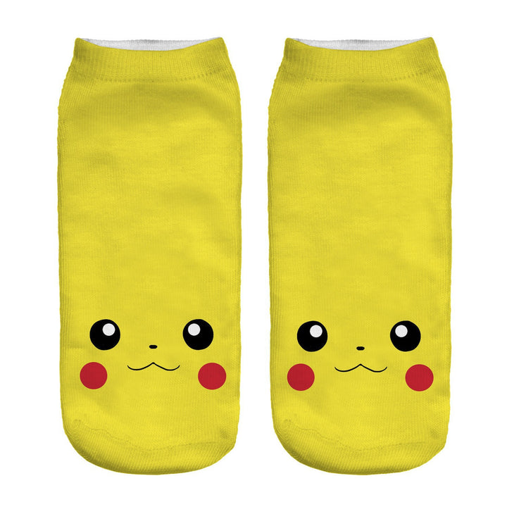 Unisex Niedrige Ankle-Socken mit Cartoon-Monster-Gesicht und weichem Baumwollmix Drune