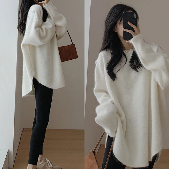 Damen Oversized Pullover im lässigen Stil mit weichem Mohairgefühl Drune