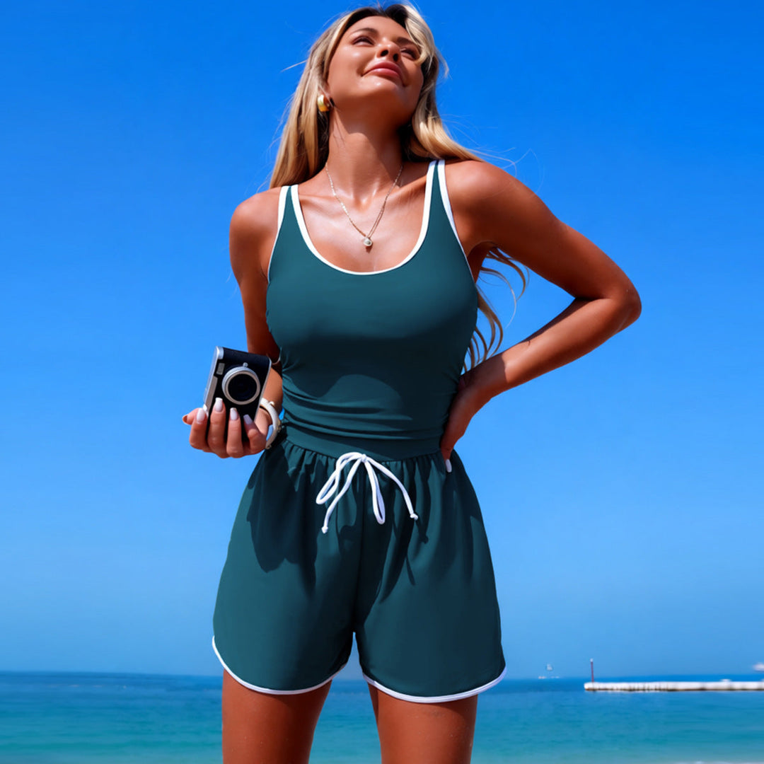 Damen Sportlicher Schwimmanzug mit lässigen Shorts Drune