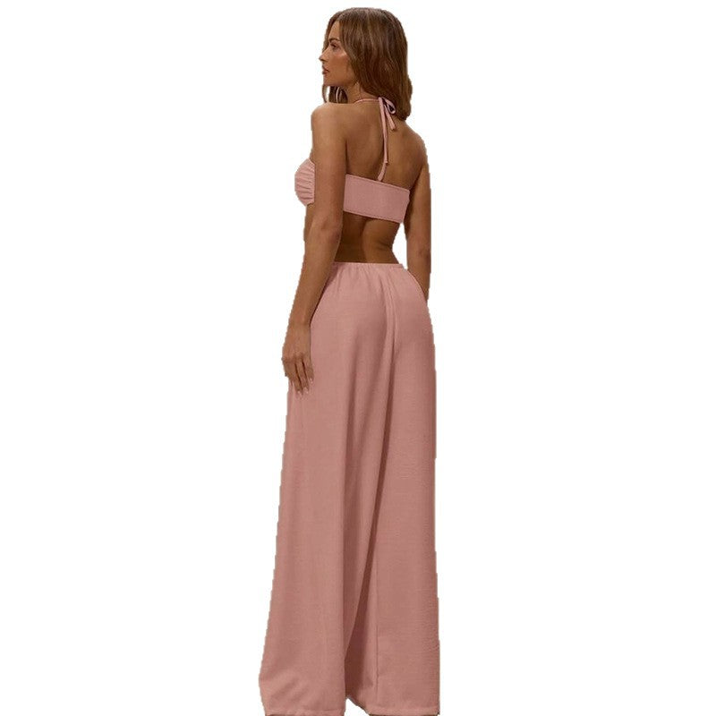 Damen Maxikleid mit tiefem V-Ausschnitt und seidig fließendem Stoff Drune