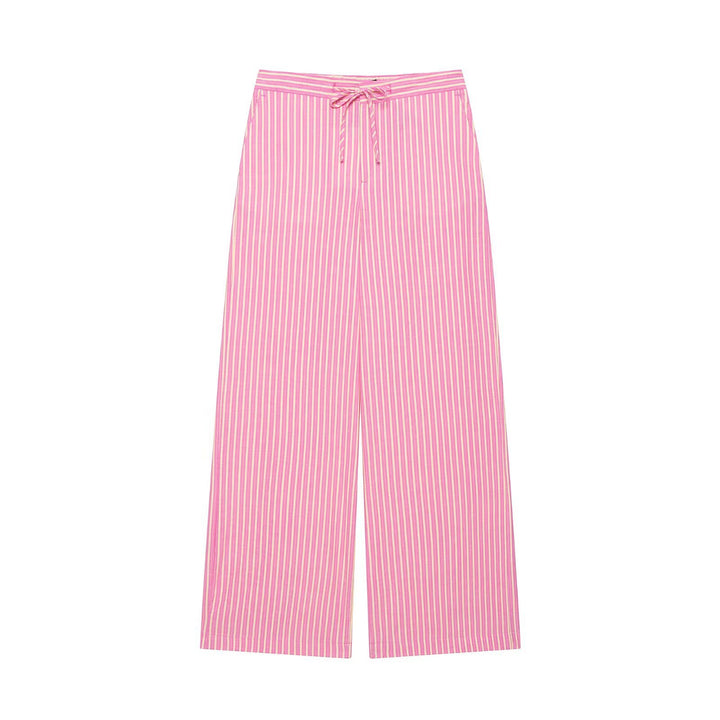 Damen Weite Palazzo‑Hose mit hohem Bund und Tunnelzug Drune