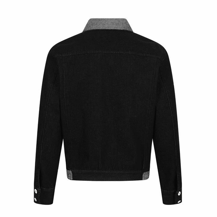 Herren Denim-Blousonjacke mit Kontrastkragen und grafischen Ärmelprints Drune