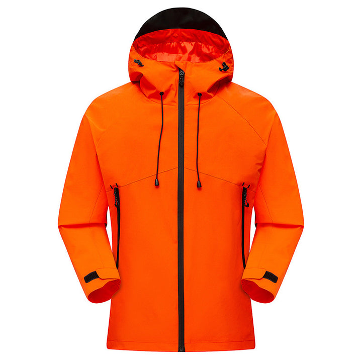 Herren Wasserdichter High-Visibility Shellparka mit atmungsaktiver Membran, verstellbarer Kapuze und Belüftung Drune