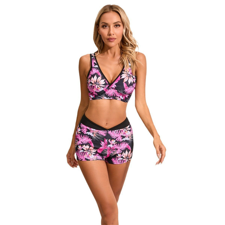 Damen Sportliches Bikini-Set mit modischem Oberteil und Shorts Drune