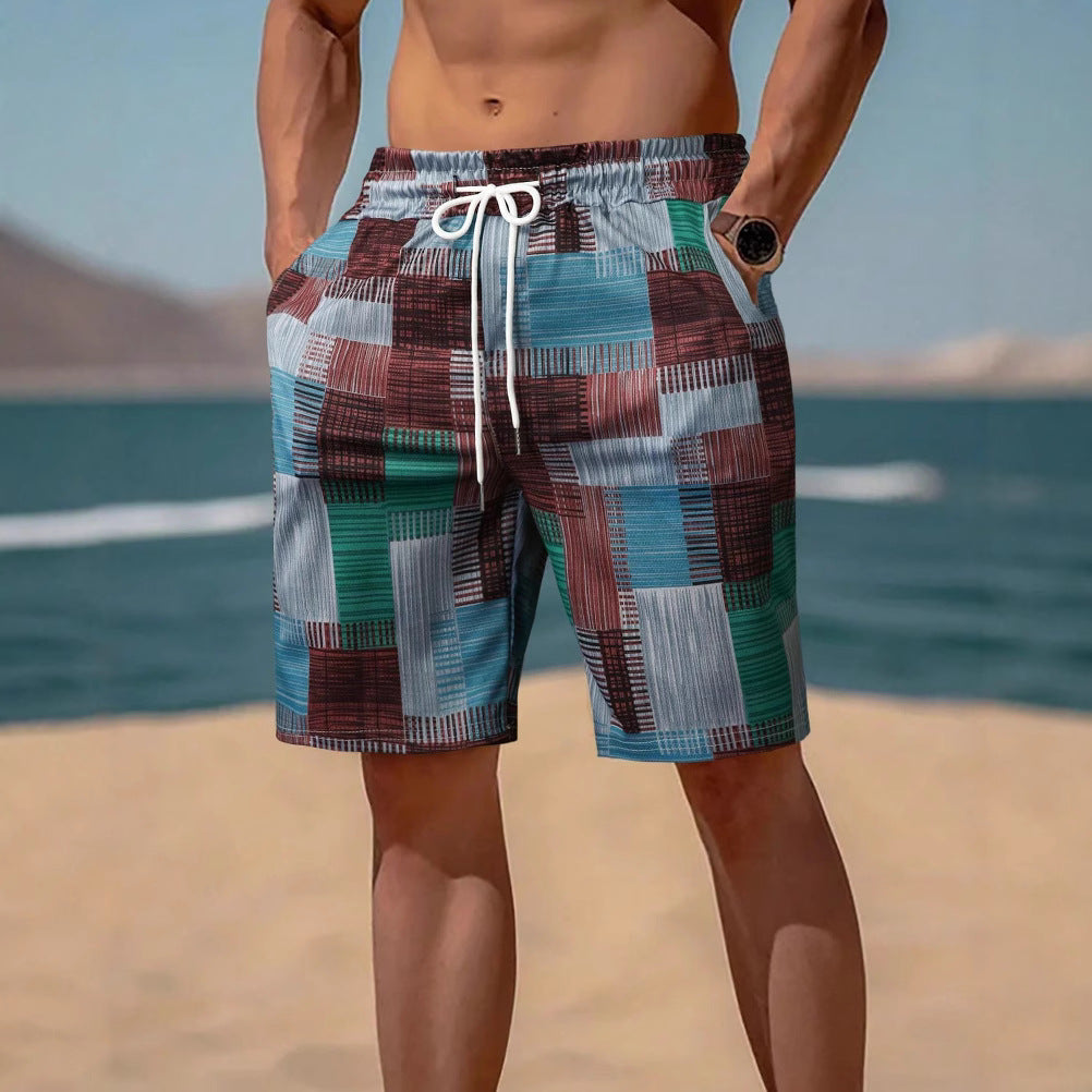 Herren stylische Bade-Shorts mit modernem Graphikmuster Drune