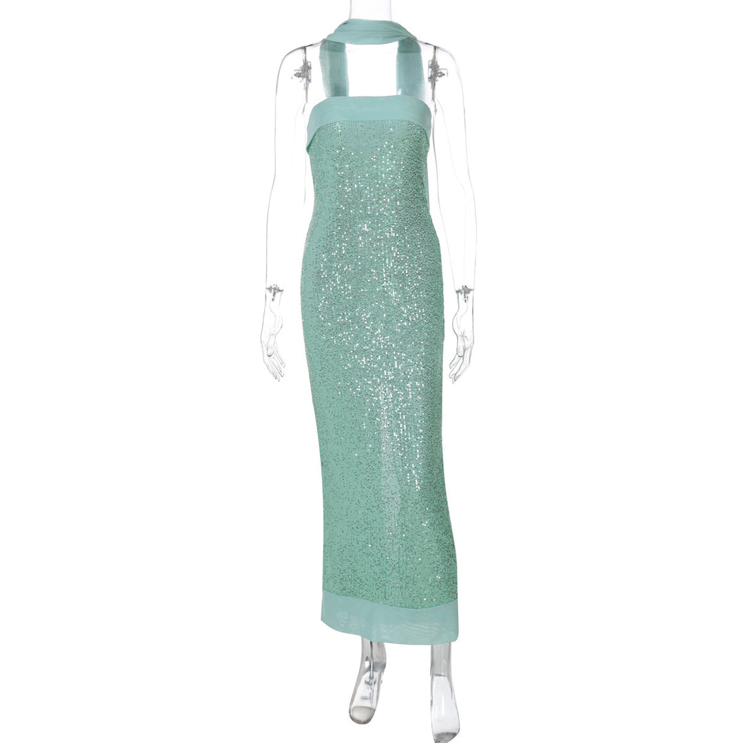 Damen Glamouröses Abendkleid mit schimmernden Pailletten und figurbetonter Silhouette Drune