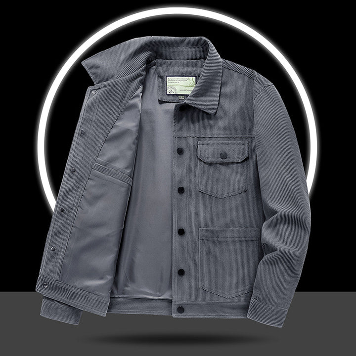 Herren Lässige Cordjacke mit praktischen Taschen und modischem Design Drune