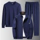 Herren Dreiteiliges Freizeit-Trainingsset aus French-Terry mit Kapuzenjacke, Rundhals-Sweat & tapered Jogginghose Drune