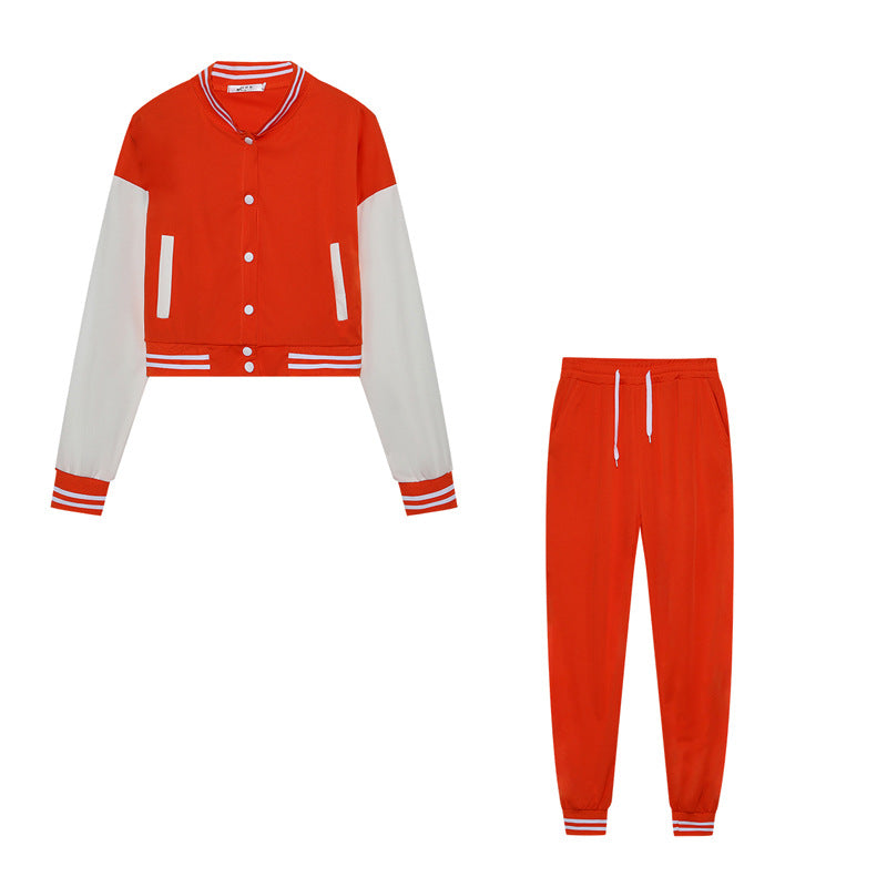 Damen Sportliches Set mit cropped Jacke und Jogginghose im modernen Look Drune