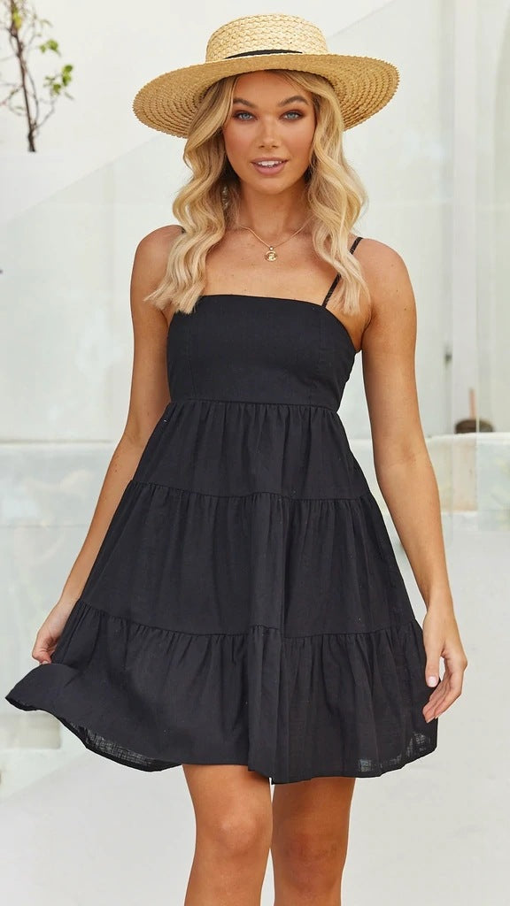 Damen Sommerliches Leinenkleid Drune