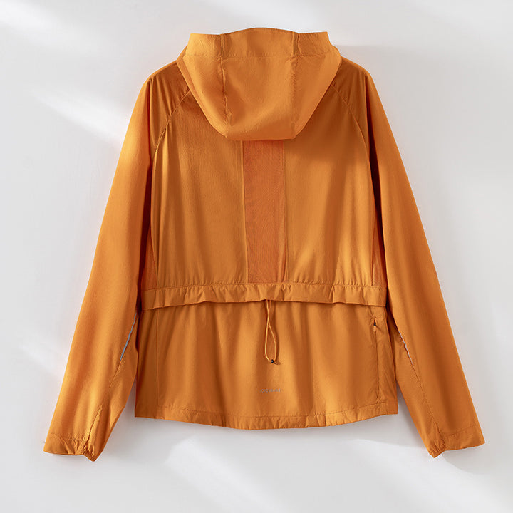 Damen ultraleichte Kapuzen-Schutzjacke aus Ripstop mit durchgehendem Reißverschluss Drune