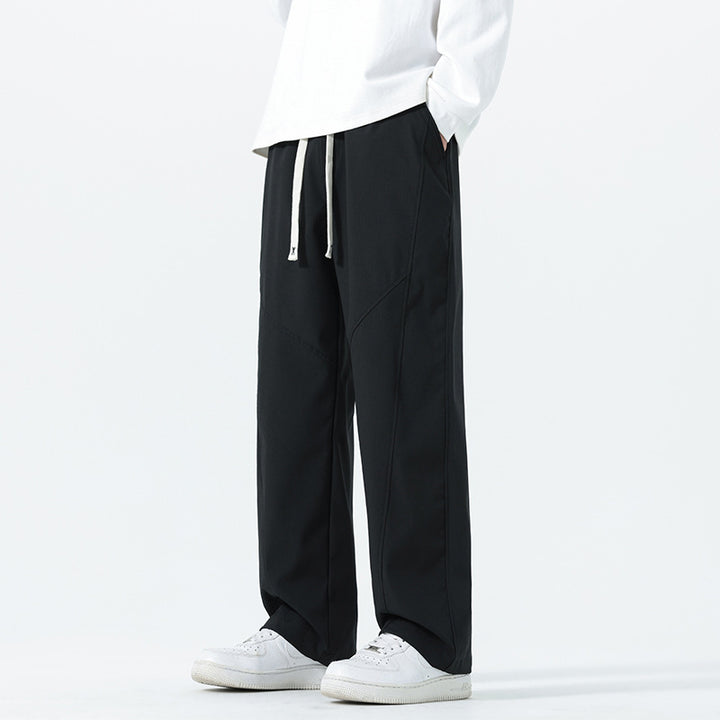 Herren Weite Relaxed‑Fit Freizeithose mit Tunnelzugbund und Teilungsnähten Drune