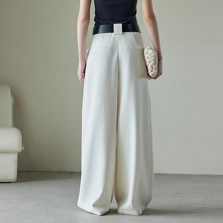 Damen elegante und weit geschnittene Palazzo-Hose Drune