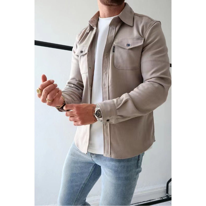 Herren Hemdjacke mit Brusttaschen und taillierter Passform Drune