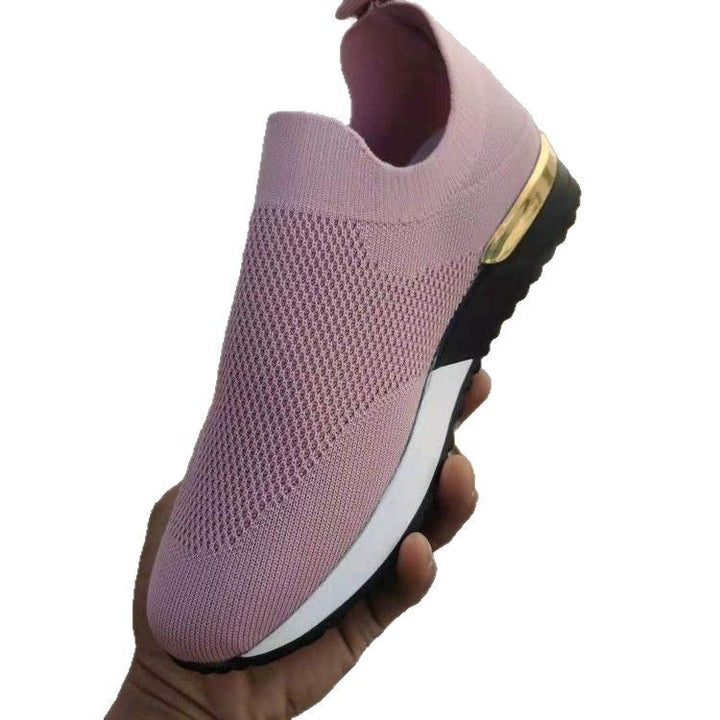 Damen Atmungsaktive Slip-On Sneaker mit trendiger Textiloberfläche und elastischem Kragen Drune