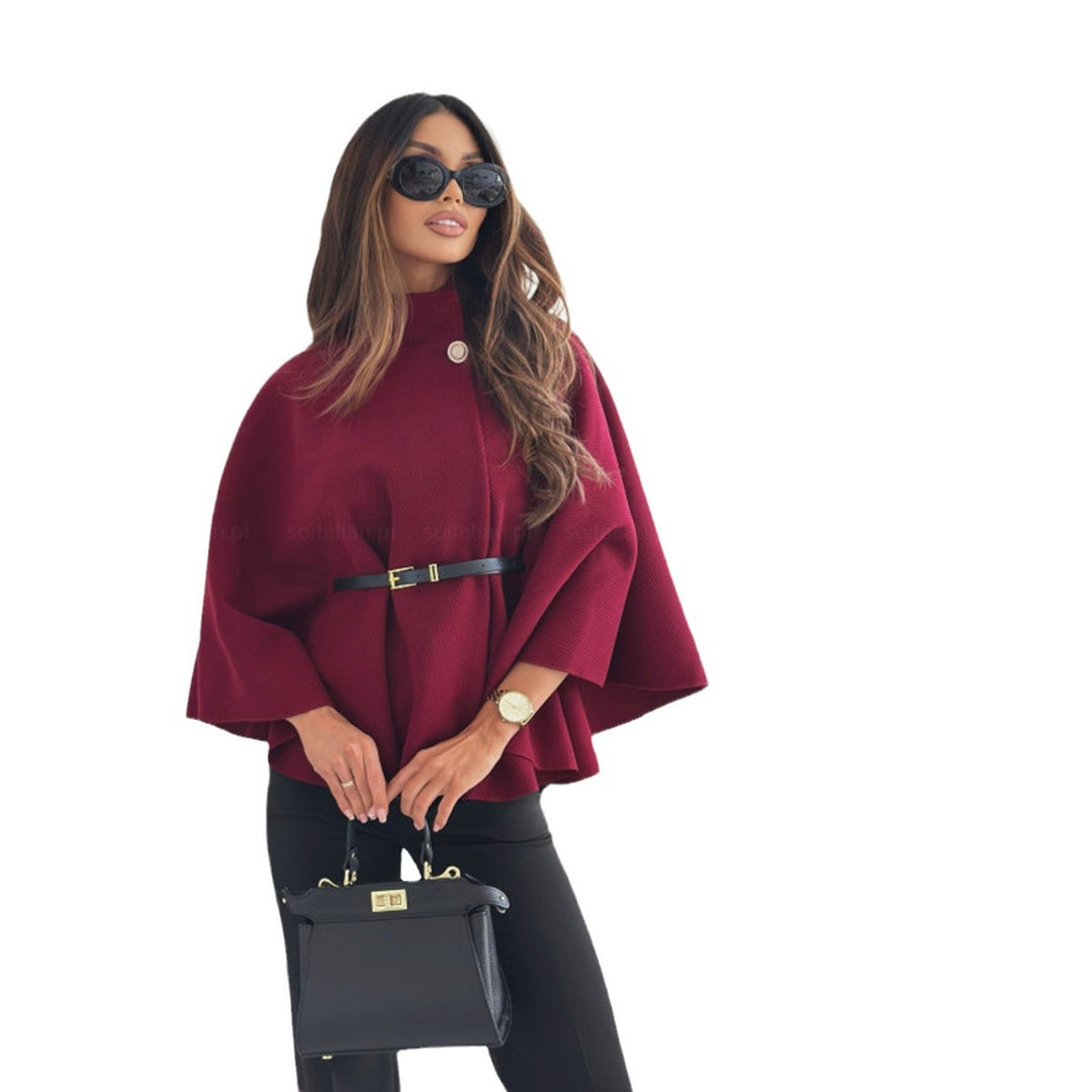 Damen Cape-Jacke mit stylischem Gürtel und eleganter Struktur Drune