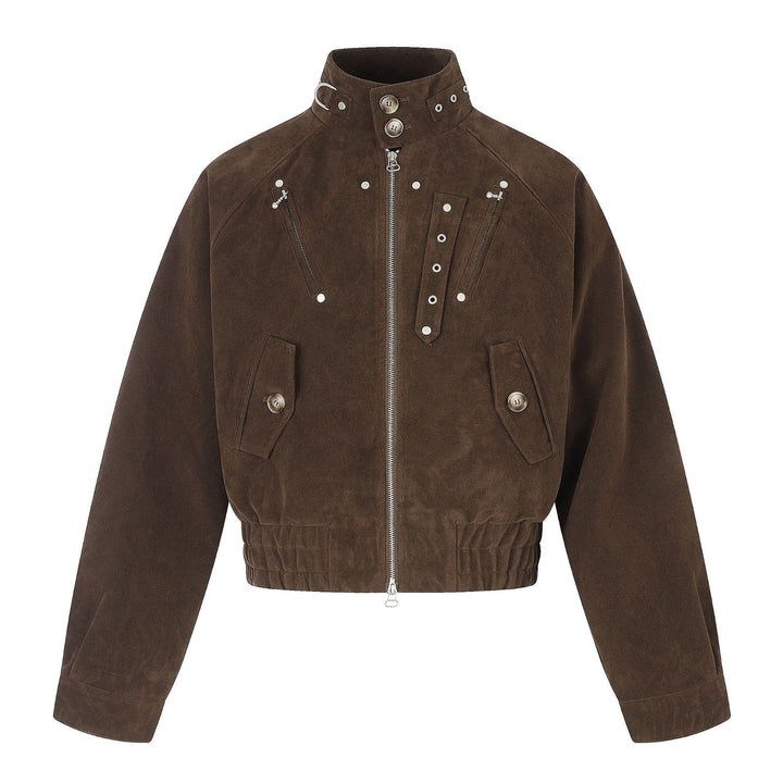 Herren Veloursleder‑Bomberjacke im Pilotenstil Drune