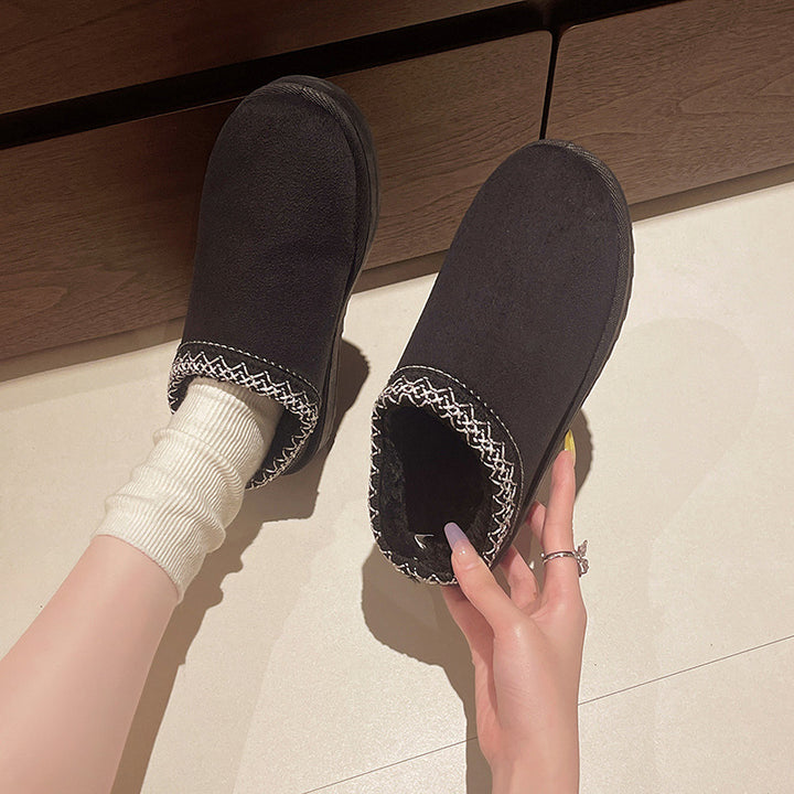 Damen Gefütterte Slipper‑Mules mit Teddyfutter und geflochtenem Saum Drune