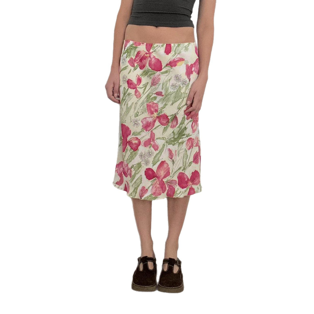 Damen Midirock mit floralen Mustern und elegantem Schnitt Drune