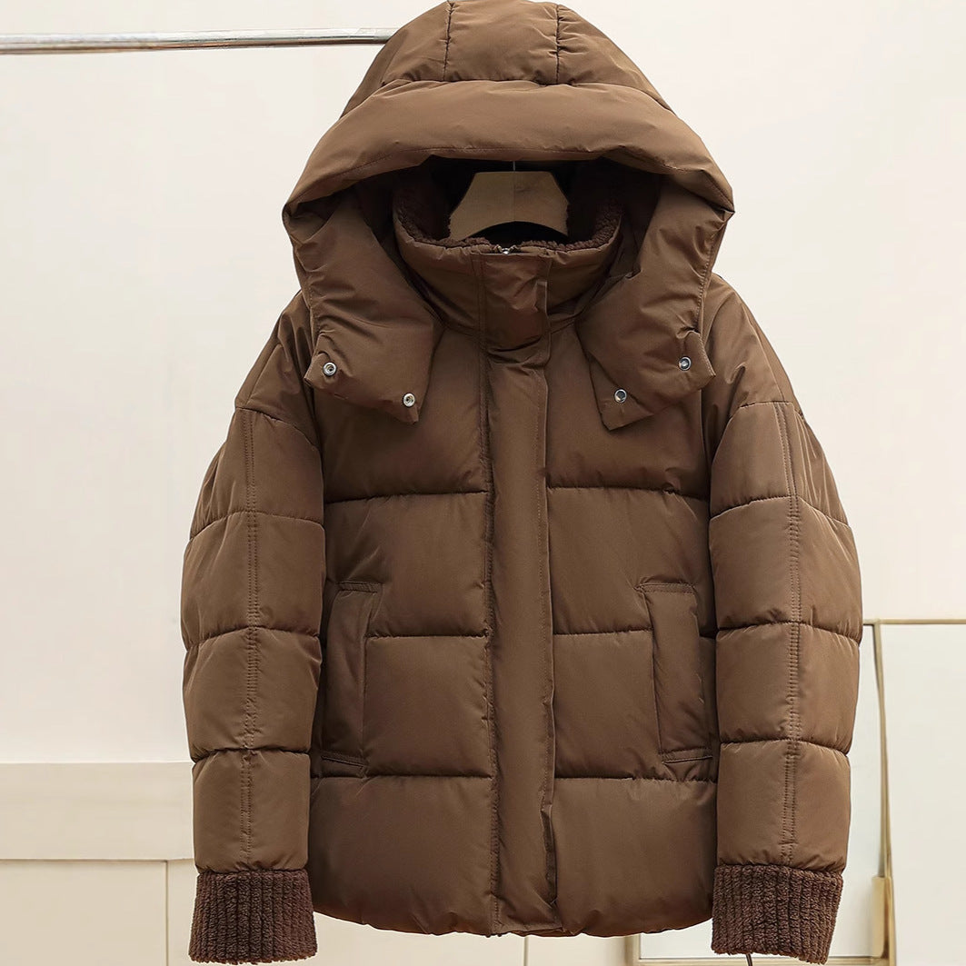 Damen Wattierte Freizeitjacke mit hohem Kragen und modischen Strickdetails Drune