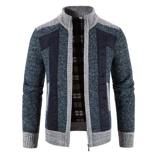 Herren modische Strickjacke mit einzigartigem Schnitt und verstecktem Reißverschluss Drune