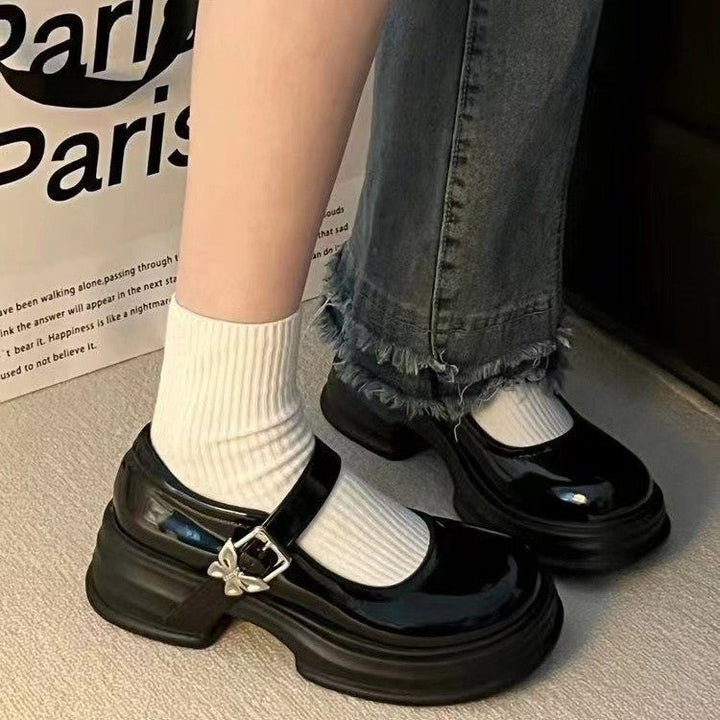 Damen Modische Plateau-Pumps mit verstellbarem Riemen und stabiler Sohle Drune