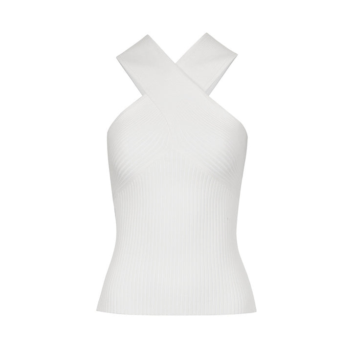 Damen Stricktop mit künstlerischem Kreuz-Träger Design Drune