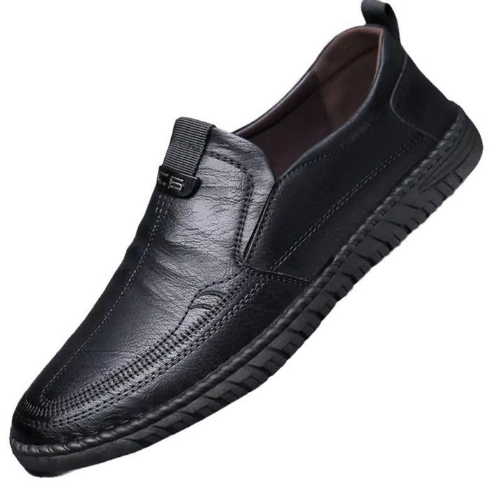 Herren Eleganter Lederimitat-Slipper mit handgenähter Perimeternaht und flexibler Profilsohle Drune