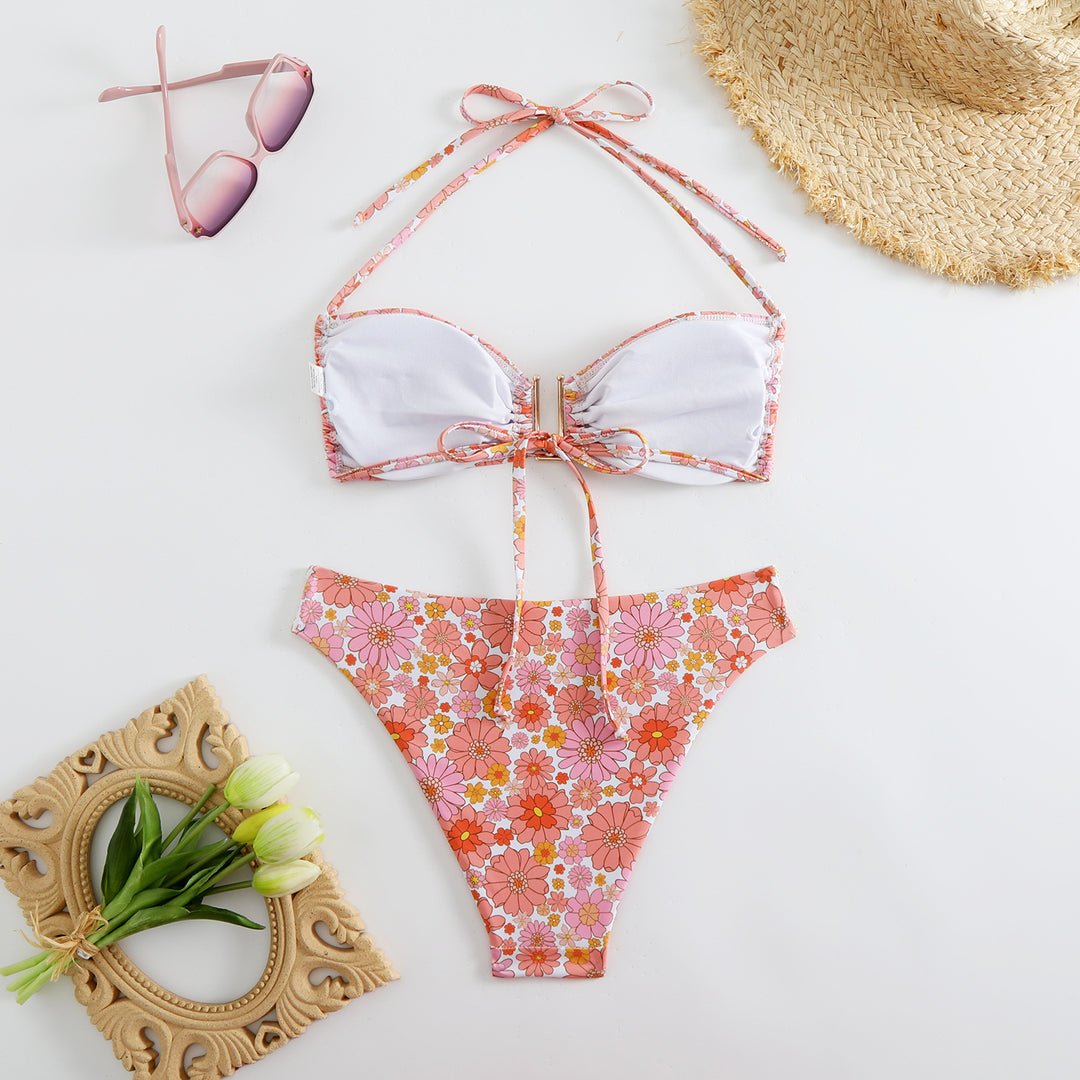 Damen Bikini-Set mit modischen Rüschen und verstellbaren Trägern Drune