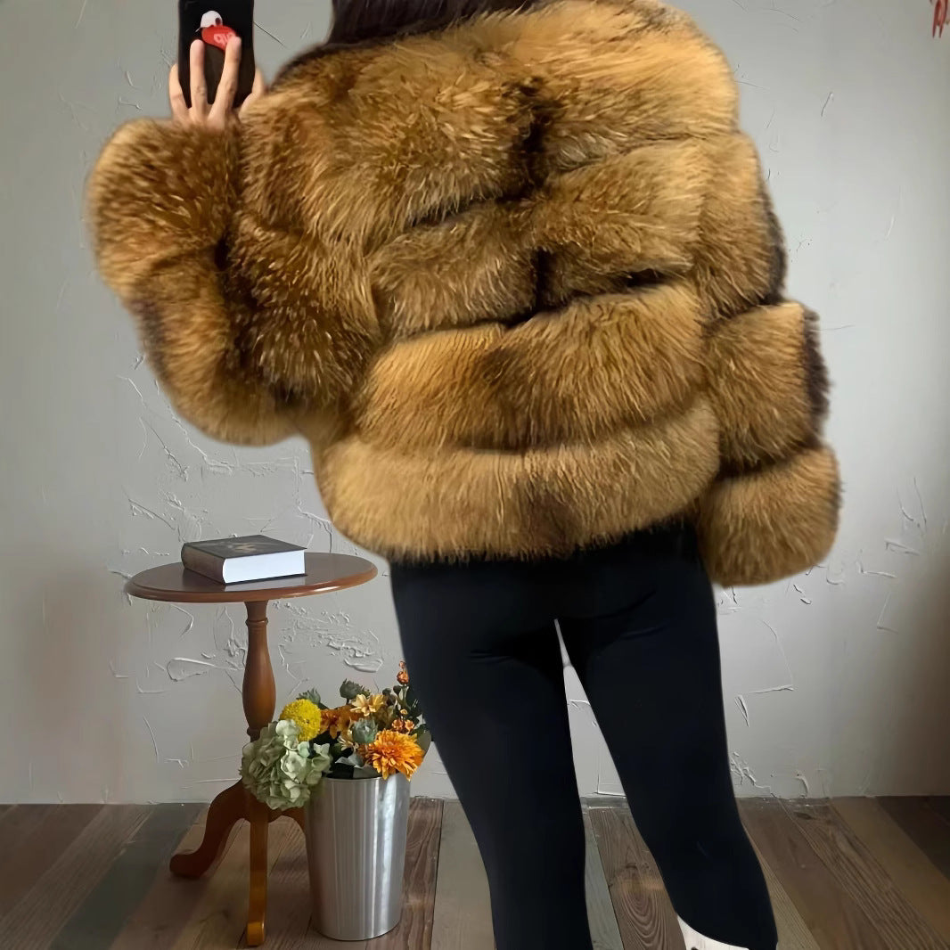 Damen kuschelige Pelzjacke Drune