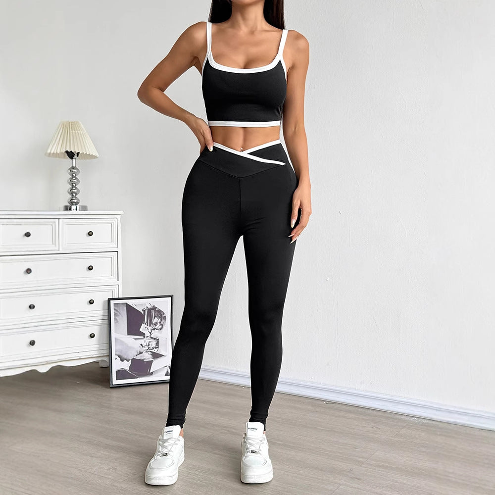 Damen Sportliches Set mit engem Oberteil und hoch geschnittenen Leggings Drune