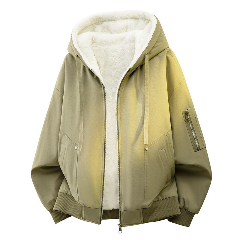 Herren Bequeme Fleecejacke mit Hoodie Drune