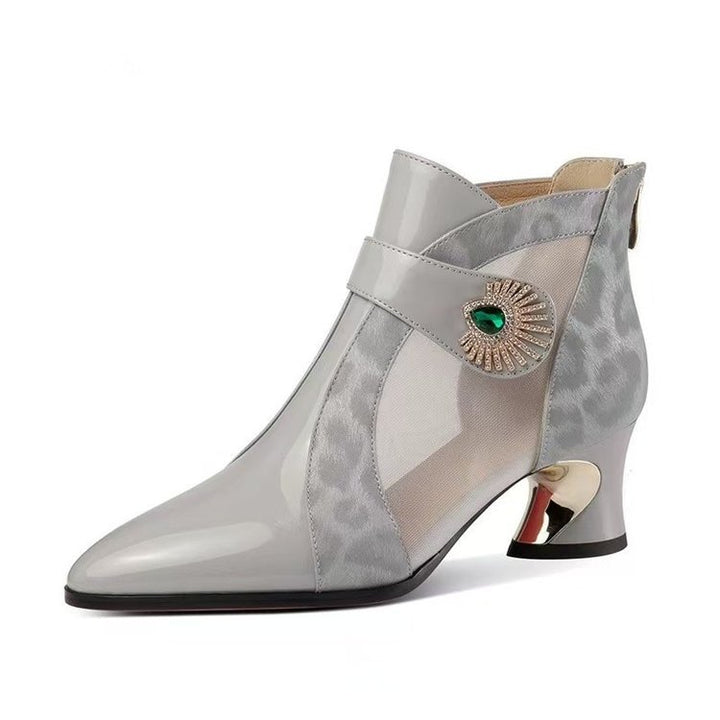 Damen Elegante Stiefeletten mit transparenten Einsätzen Drune