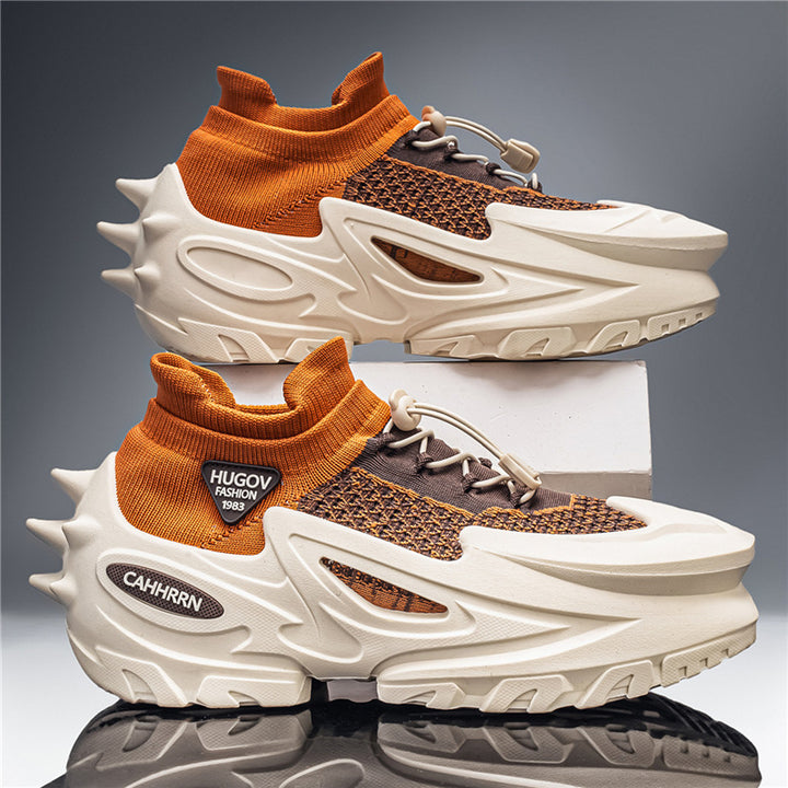 Unisex futuristische Chunky-Sneaker mit gestricktem Schaft, skulpturierter EVA-Sohle und Schnellzugverschluss Drune